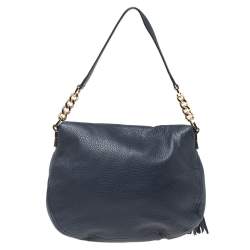 Michael Michael Kors Blue Leather Bedford Top Handle Bag