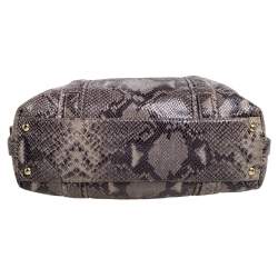 مملوكة مسبقًا حقيبة مايكل كورس جلد ثعبان رصاصي/أسود