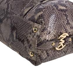 مملوكة مسبقًا حقيبة مايكل كورس جلد ثعبان رصاصي/أسود