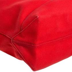 Pre Owned Michael Michael Kors Orange/Beige Canvas and Leather Shopper Tote