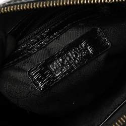 Pre Owned حقيبة كروس مايكل مايكل كورس سيندي جلد لامع أسود منقوش 