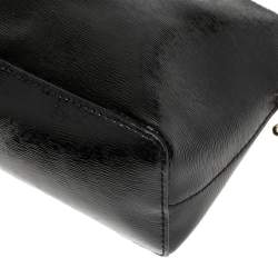 Pre Owned حقيبة كروس مايكل مايكل كورس سيندي جلد لامع أسود منقوش 