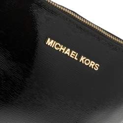 Pre Owned حقيبة كروس مايكل مايكل كورس سيندي جلد لامع أسود منقوش 