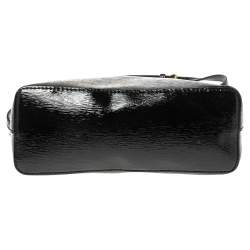 Pre Owned حقيبة كروس مايكل مايكل كورس سيندي جلد لامع أسود منقوش 