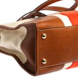 Pre Owned حقيبة مايكل مايكل كورس هاميلتون جلد ثلاثي اللون وكانفاس كبيرة