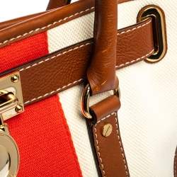 Pre Owned حقيبة مايكل مايكل كورس هاميلتون جلد ثلاثي اللون وكانفاس كبيرة