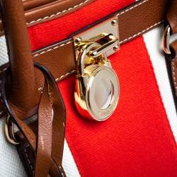 Pre Owned حقيبة مايكل مايكل كورس هاميلتون جلد ثلاثي اللون وكانفاس كبيرة