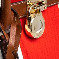 Pre Owned حقيبة مايكل مايكل كورس هاميلتون جلد ثلاثي اللون وكانفاس كبيرة