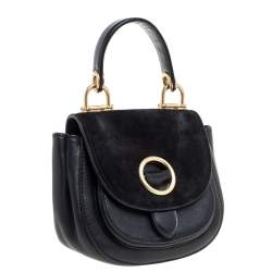 Pre Owned حقيبة كتف مايكل مايكل كورس "ايزادور" سويدي و جلد أسود