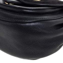 Pre Owned حقيبة كتف مايكل مايكل كورس "ايزادور" سويدي و جلد أسود