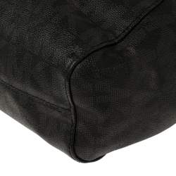 Pre Owned MICHAEL Micheal Kors Black Signature Canvas Jet Set Travel Chain Tote