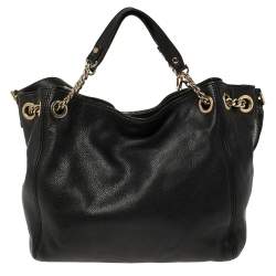 مملوكة مسبقًا MICHAEL Michael Kors Black Leather Chain Shoulder Bag