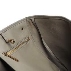 Pre Owned Michael Michael Kors Grey Leather Large Jet Set Travel Tote