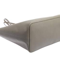 Pre Owned Michael Michael Kors Grey Leather Large Jet Set Travel Tote