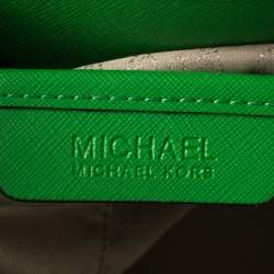 Pre Owned MICHAEL Michael Kors Green Saffiano Leather Jet Set Tote