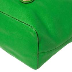 Pre Owned MICHAEL Michael Kors Green Saffiano Leather Jet Set Tote