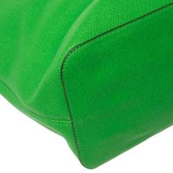 Pre Owned MICHAEL Michael Kors Green Saffiano Leather Jet Set Tote