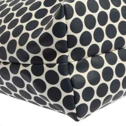 Pre Owned MICHAEL Michael Kors Blue/White Polka Dot Saffiano Leather Jet Set Tote