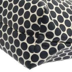 Pre Owned MICHAEL Michael Kors Blue/White Polka Dot Saffiano Leather Jet Set Tote