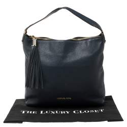 Pre Owned MICHAEL Michael Kors Navy Blue Leather Large Weston Hobo