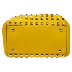 Pre Owned MICHAEL Michael Kors Yellow Leather Studded Grayson Satchel