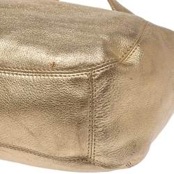 Pre Owned MICHAEL Michael Kors Gold Leather Fulton Hobo