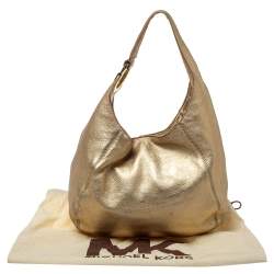 Pre Owned MICHAEL Michael Kors Gold Leather Fulton Hobo