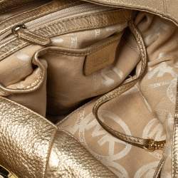 Pre Owned MICHAEL Michael Kors Gold Leather Fulton Hobo