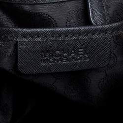 Pre Owned MICHAEL Michael Kors Black Leather Double Zip Jet Set Tote