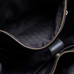 Pre Owned MICHAEL Michael Kors Black Leather Double Zip Jet Set Tote