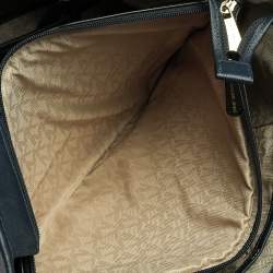 Pre Owned Michael Michael Kors Navy Blue Leather Jet Set Travel Tote