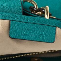 Pre Owned MICHAEL Michael Kors Green Leather Large Cynthia Tote