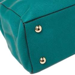 Pre Owned MICHAEL Michael Kors Green Leather Large Cynthia Tote