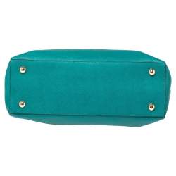 Pre Owned MICHAEL Michael Kors Green Leather Large Cynthia Tote