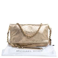 Pre Owned حقيبة كروس مايكل مايكل كورس كورينا جلد نقشة ثعبان ذهبية