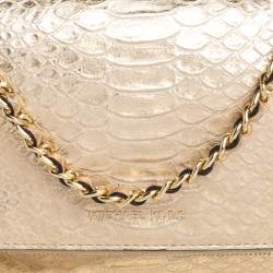 Pre Owned حقيبة كروس مايكل مايكل كورس كورينا جلد نقشة ثعبان ذهبية