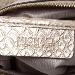 Pre Owned حقيبة كروس مايكل مايكل كورس كورينا جلد نقشة ثعبان ذهبية