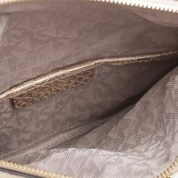 Pre Owned حقيبة كروس مايكل مايكل كورس كورينا جلد نقشة ثعبان ذهبية