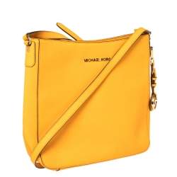 Michael Michael Kors Yellow Leather Jet Set Travel Messenger Bag