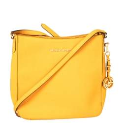 Michael Michael Kors Yellow Leather Jet Set Travel Messenger Bag