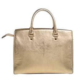 مملوكة مسبقًا MICHAEL Michael Kors Metallic Gold Leather Selma Tote