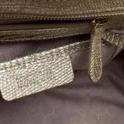 Pre Owned حقيبة يد مايكل مايكل كورس متوسطة جلد نقش سحلية ذهبية ميتالك 