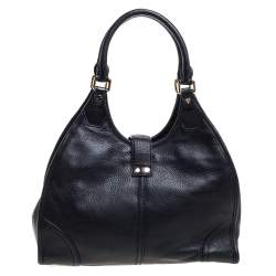 Pre Owned MICHAEL Michael Kors Black Leather Hudson Hobo 