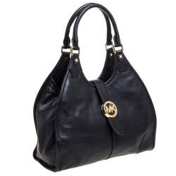 Pre Owned MICHAEL Michael Kors Black Leather Hudson Hobo 