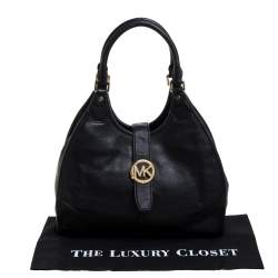 Pre Owned MICHAEL Michael Kors Black Leather Hudson Hobo 