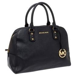 Pre Owned حقيبة مايكل مايكل كورس جلد أسود بسحاب