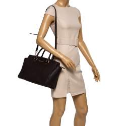 Pre Owned حقيبة ساتشل مايكل مايكل كورس سيلما كبيرة جلد بنية داكنة 