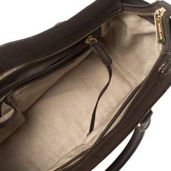 Pre Owned حقيبة ساتشل مايكل مايكل كورس سيلما كبيرة جلد بنية داكنة 