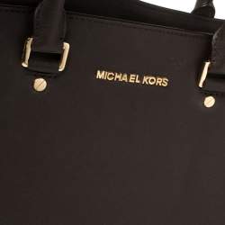 Pre Owned حقيبة ساتشل مايكل مايكل كورس سيلما كبيرة جلد بنية داكنة 