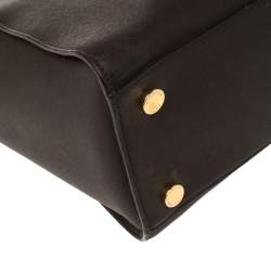 Pre Owned حقيبة ساتشل مايكل مايكل كورس سيلما كبيرة جلد بنية داكنة 